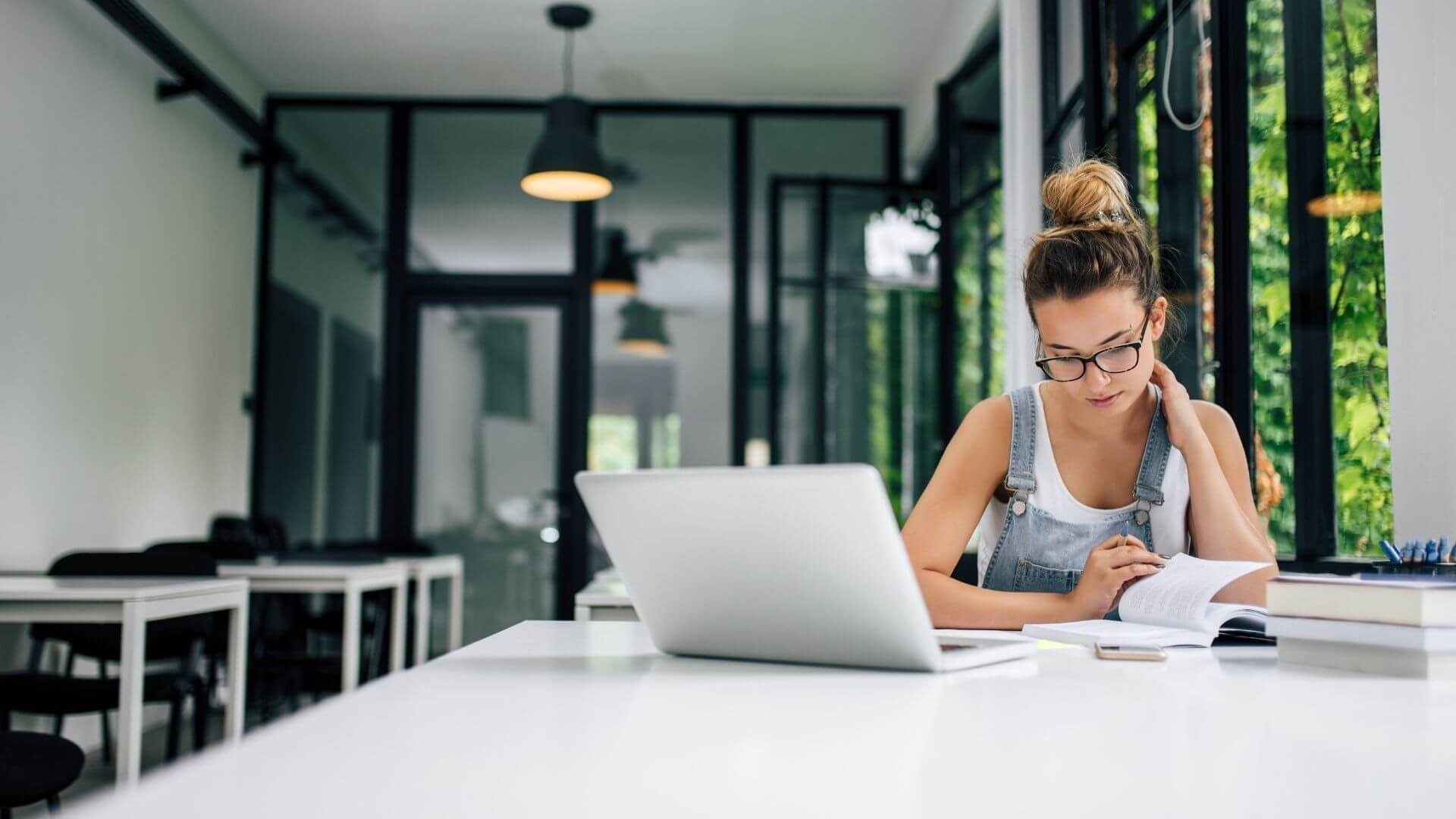 Girl Studying with Laptop (EDM)